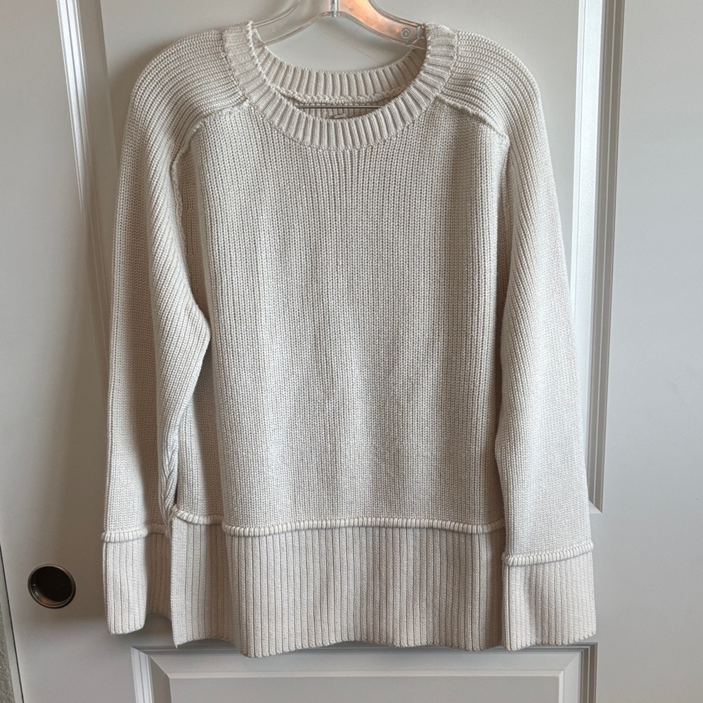 Pilcro Cream Crewneck Knit Sweater